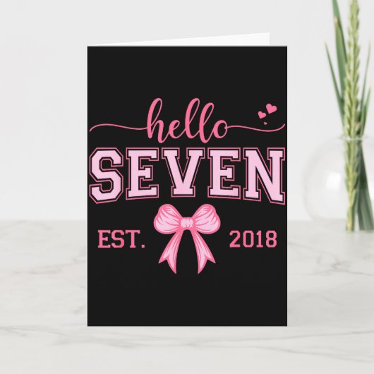 Hallo Zeven Gesticht 2018 Coquette Strik 7e Verjaa Kaart (Voorkant)