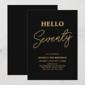 Hallo zeven | Goud & Zwart 70ste verjaardagsfeestj Kaart (Voorkant / Achterkant)