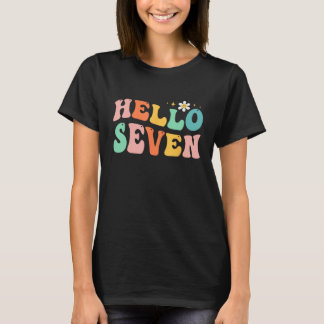 Hallo zeven T-shirt 7 jaar oud 7e verjaardag meisj