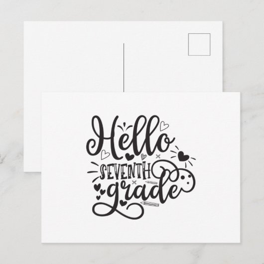 hallo zevende graad briefkaart (Voorkant / Achterkant)