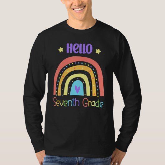 Hallo Zevende Klas Rainbow Team Zevende Klas T-shirt (Voorkant)