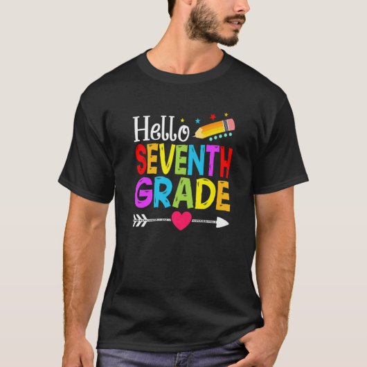 hallo zevende schooldag t-shirt (Voorkant)