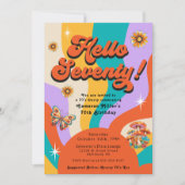 Hallo Zeventig Groovy 70's Verjaardagsfeest Kaart (Voorkant)