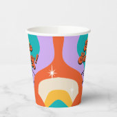 Hallo Zeventig Groovy 70's Verjaardagsfeest Papieren Bekers (Links)