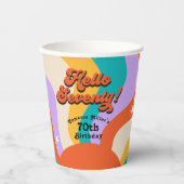 Hallo Zeventig Groovy 70's Verjaardagsfeest Papieren Bekers (Voorkant)