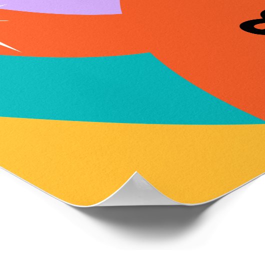 Hallo Zeventig Groovy 70's Verjaardagsfeest Poster (Hoek)