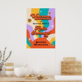Hallo Zeventig Groovy 70's Verjaardagsfeest Poster (Keuken)