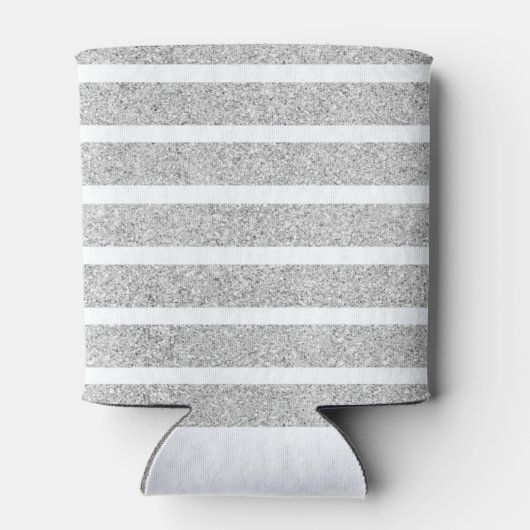 Hallo Zilver Wit "Forty" Verjaardag Glitter Blikjeskoeler (Achterkant)