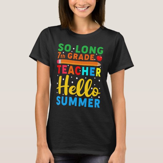Hallo Zo lang 7e klas leraar T-shirt (Voorkant)