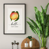 Hallo Zoete wangen  perzik badkamer kunst Poster