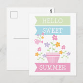 Hallo Zoete zomer leuke bloemen Briefkaart (Voorkant / Achterkant)