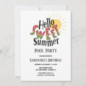 Hallo Zoete Zomer Watermeloen Zwembad Feest Verjaa Kaart (Voorkant)