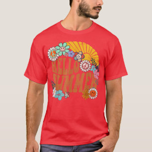 hallo zomer 1970 Retro  zonnebloem met Pe T-shirt
