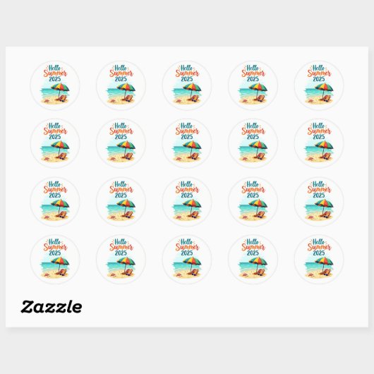 Hallo Zomer 2025 🏖️ Beach Scene Sticker (Vel)