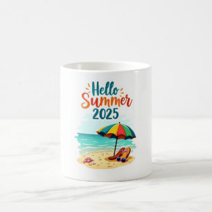 Hallo Zomer 2025 🌊 Kleurrijke Strand Mok