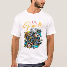 Hallo Zomer 2026 Vakantie Collage Vakantie Trave T-shirt
