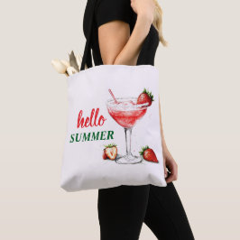 Hallo Zomer | Aardbeien Cocktail Boodschappentas Tote Bag