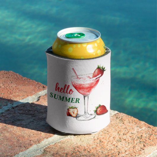 Hallo Zomer | Aardbeien Cocktailblikkoeler Blikjeskoeler (Insitu Zwembad)