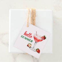 Hallo Zomer | Aardbeiencocktail Favor Tags