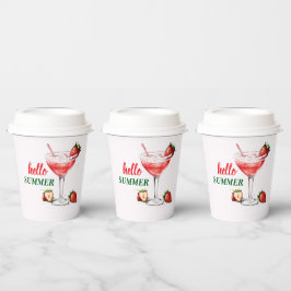 Hallo Zomer | Aardbeiencocktail Papieren Bekers