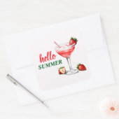 Hallo Zomer | Aardbeiencocktail Sticker (Envelop)