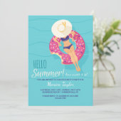 Hallo Zomer Bachelorette Feestuitnodigingen Kaart (Staand voorkant)