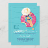 Hallo Zomer Bachelorette Feestuitnodigingen Kaart (Voorkant / Achterkant)