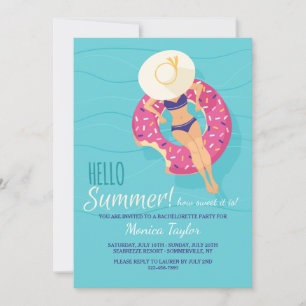 Hallo Zomer Bachelorette Feestuitnodigingen Kaart