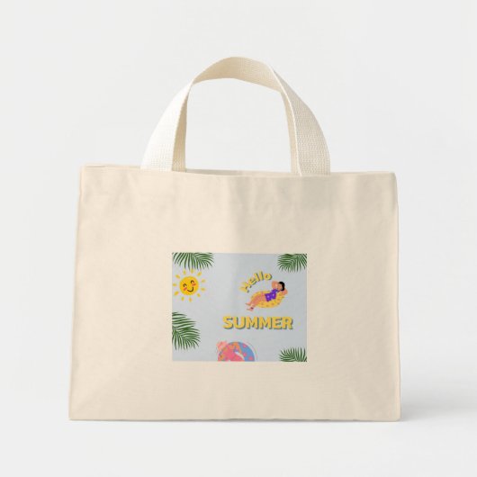 Hallo zomer boodschappentas mini tote bag (Voorkant)