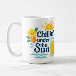 Hallo Zomer – Chillen in de Zon Sticker voor Mokke Koffiemok