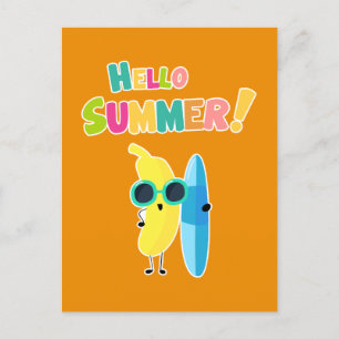 Hallo Zomer! Cool Banaan Grappige Vakantie  Briefkaart