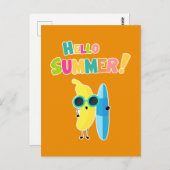 Hallo Zomer! Cool Banana Grappige vakantie Briefkaart (Voorkant / Achterkant)