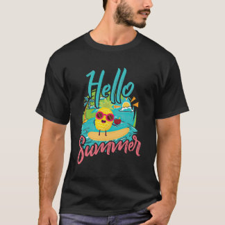 Hallo Zomer Cute Chick Strand Vibes T-Shirt