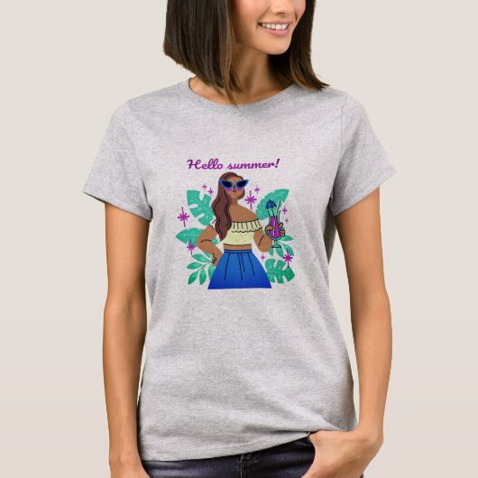 Hallo Zomer Dames T-Shirt (Voorkant)