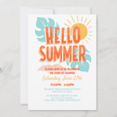 Hallo zomer, einde van het schoolfeest, Poolparty Kaart (Voorkant)