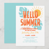 Hallo zomer, einde van het schoolfeest, Poolparty Kaart (Voorkant / Achterkant)