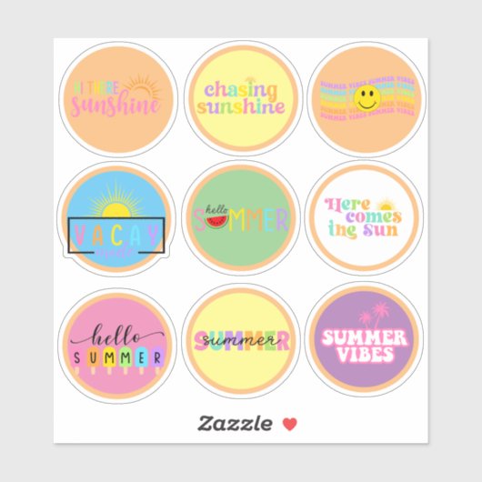 Hallo Zomer en zon Sticker (Vel)