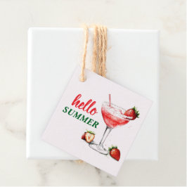 Hallo Zomer | Favor Tag Aardbeiencocktail Bedankjes Labels