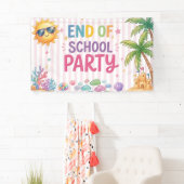 Hallo Zomer Feest Strepen Spandoek (Insitu)