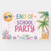 Hallo Zomer Feest Strepen Spandoek (Horizontaal)