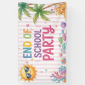 Hallo Zomer Feest Strepen Spandoek (Verticaal)