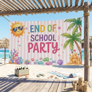 Hallo Zomer Feest Strepen Spandoek