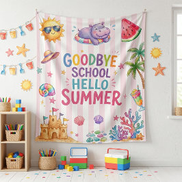 Hallo Zomer Feest Strepen Wandkleed