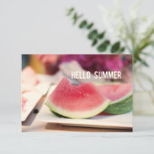 Hallo Zomer //  feestuitnodiging Kaart (Staand voorkant)