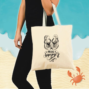 Hallo Zomer Flip Flops Boodschappentas Tote Bag