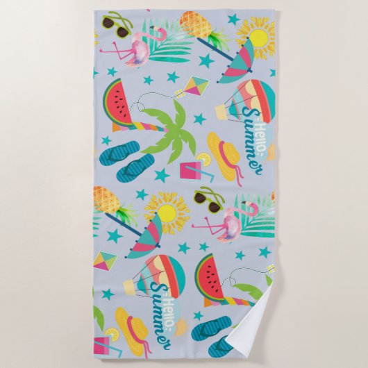 Hallo Zomer Fun Pattern Strandlaken (Voorkant)