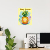 Hallo Zomer Gelukkig Ananas Poster (Thuiskantoor)