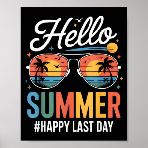 Hallo Zomer Gelukkige Laatste Dag Zonsondergang Zo Poster