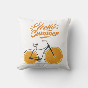 hallo zomer, grappige retrofiets T-Shirt Kussen
