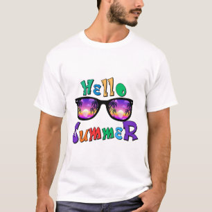 Hallo Zomer Heren T-Shirt Tropische Zonsondergan